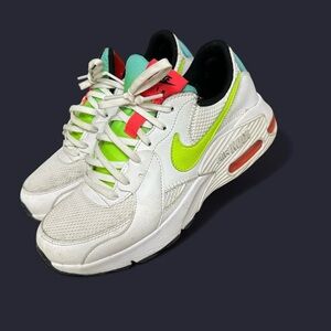 Women’s 8 Nike Air Max White and Neon Sneakers